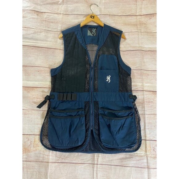 Browning Men's Right Trapper Nevy Blue Mesh Vest - Medium - Picture 6 of 14